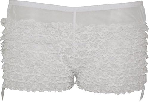 Discreet Tiger Sheer Rumba Ruffled Frilly Knickers Panties Underpants Briefs White M