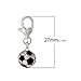 SEXY SPARKLES Soccer Ball Charm Bead Clip On for Bracelet Charm Pendant for European Charm Jewelry with Lobster Clasp