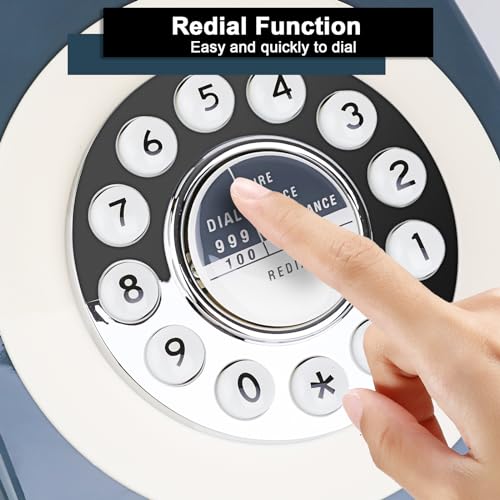 Sangyn Classic Retro Telephone Vintage Style Cord Phone with Push Button Old Fashioned Landline Desk Phone for Home Office Hotel and Bar