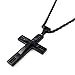 Stainless Steel Black Cross Pendant Chain Necklace for Men 24 Inches Black Rope Chain
