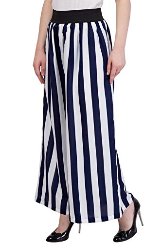 modish vogue blue & white stripped print palazzo