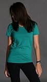 American Apparel Womens Poly-Cotton Short-Sleeve Crewneck (BB301) -HEATHER FO -M