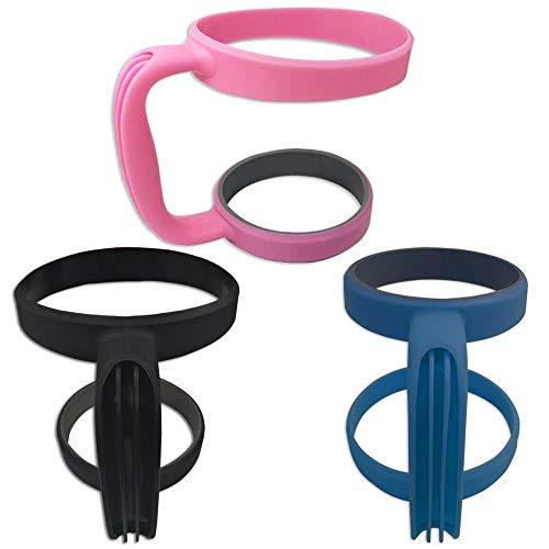 3 Pack 30oz Tumbler Handles, DanziX Mug Handle or Cup Holder Replacement- Black, Pink,Blue - //coolthings.us