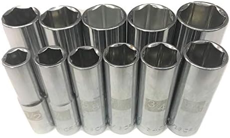 Craftsman 11pc 1/2 SAE DEEP 6pt Laser Etched Sockets Set Tools STD INCH Drive