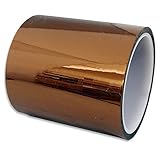 Nulink™ Kapton Polyimide Heat High Temperature Resistant Adhesive Gold Tape For Electric Task, 3D Printer Platform, BGA Heating, Soldering Task [Amber, Wide: 100mm, Length: 100ft, 1MIL]