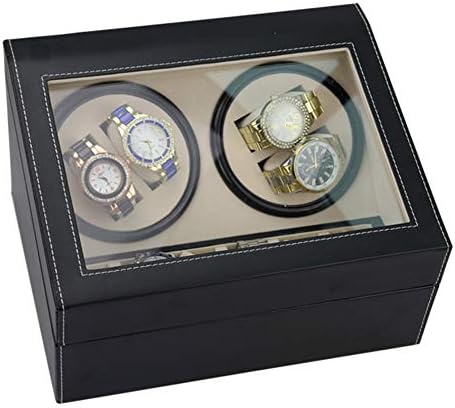TsiMzqM Jewelry Display Box Storage Box-Black 4+6 Automatic Rotate Flannel Lining Watch Winder Storage Display Case Box