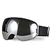 Hicool Pro Unisex Ski Snow Skate Snowboard Snowmobile Goggle with Mirrored Lens - Anti-Fog UV Protection Detachable Wide Spherical Goggle Lens