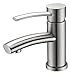 Purelux Bellona Contemporary Design One Handle Bathroom Sink Faucet with Deck Plate, Brushed Nickel