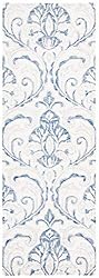 SAFAVIEH Micro-Loop Collection 2'3" x 11' IvoryBlue