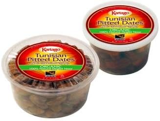 Kartago USDA organic Tunisian Deglet Noor Dates (Pitted) 10oz (283.5g) Pack of 4