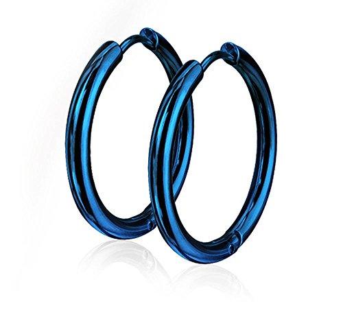 Forbidden Body JewelryPair of 10 or 12mm Surgical Steel Hinged Seamless Hoop Earrings