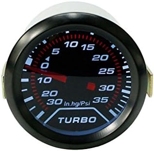 MUANI 52mm 12V White Light Car Turbo Press Gauge Meter Turbo Boost Gauge Auto Vacuum Press Meter