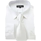 Milano Moda Satin Classic Dress Shirts with Tie & Hankie SG08 , 14 Colors