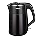 Topwit Electric Kettle Double Wall, 304 Stainless Steel Integrated Seamless Interior, 1.7L Cordless Hot Water Kettle, Coffee Kettle & Tea Pot with Auto Shut Off and Boil Dry Protection