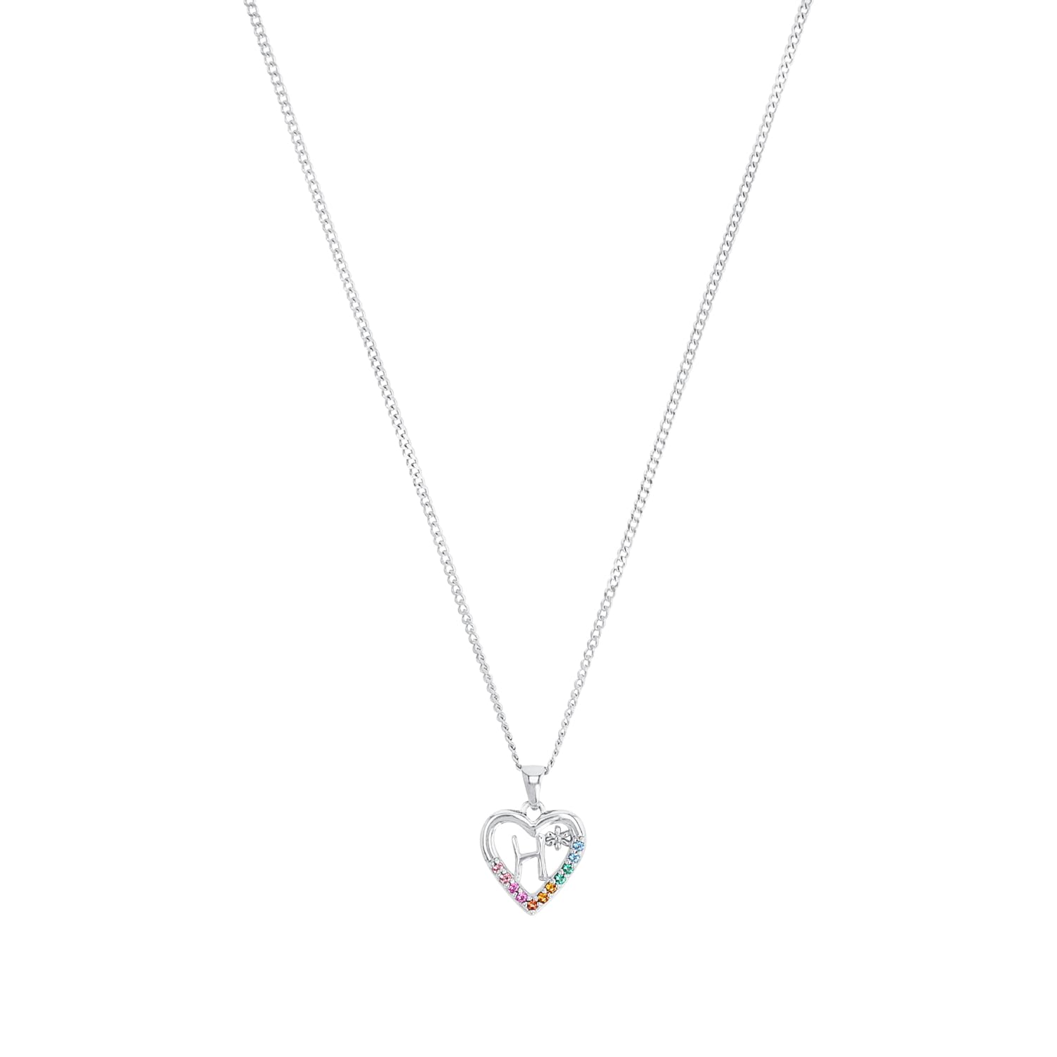 Prinzessin Lillifee necklace with pendant 925 Sterling silver girls' children's necklace, with zirconia synth., 35+3 cm, silver, H, comes in jewelry gift box 2027882