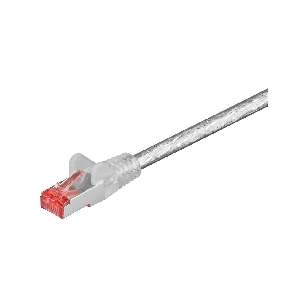 Goobay 95469 CAT 6 Patch Cable, S/FTP (PiMF), Transparent, 0.5 m Length