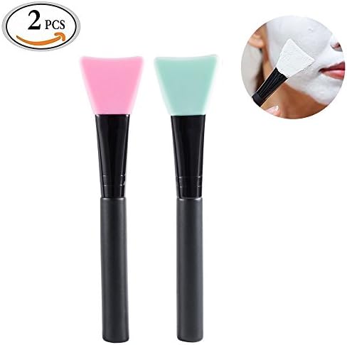 SHPMAS Silicone Facial Mask Brush Makeup Brushes Multi Functional Flat Type Face Brush,Super Soft Hairless Mask Mud Brush for Your Facial Care Body Lotion Butter Applicator (2 packs)
