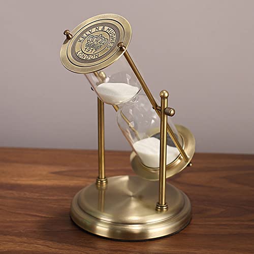 Embossed Golden Hourglass Timer - 15 Min, Desk Decor for Vintage & Office, Wedding Gifts (A)