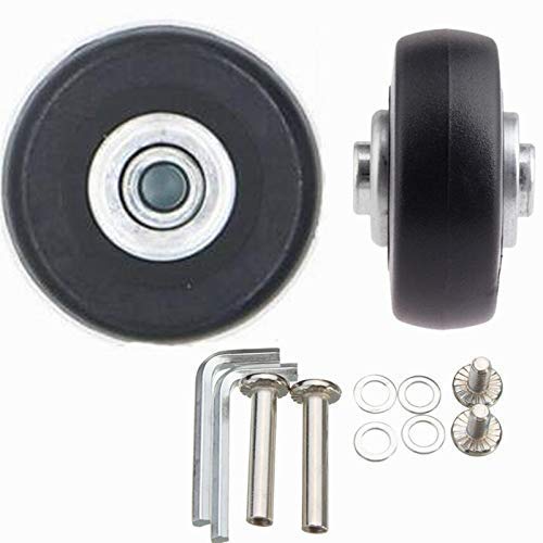 1 Pair Luggage Suitcase Wheel Replacement OD 70mm Bearings 30&35mm Axles Inline Outdoor Skate Replacement Rubber Wheels Swivel Caster Wheels Bearings Repair Kits OD 70x23mm