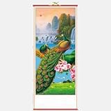 Chinese Wall Scroll Peacocks & Peonies to Enhance a Beautiful Romance Feng Shui