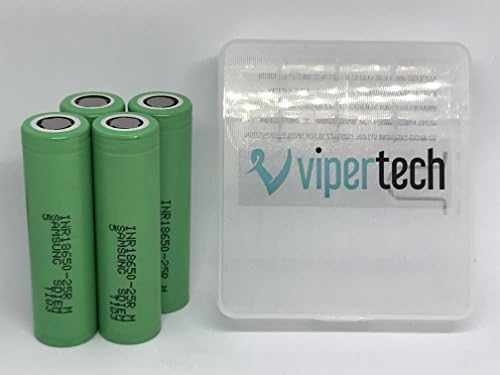 Samsung 25R 18650 20A 2500mAh Battery Includes Storage Case (4 Batteries)