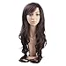 MelodySusie Long Big Curly Wig for Women, 31 inches Hair Replacements Wig with Bang, Synthetic Fiber, Natural as Human Hair, for Halloween Daily Party Cosplay Costume, Wig Cap Included, Dark Brown