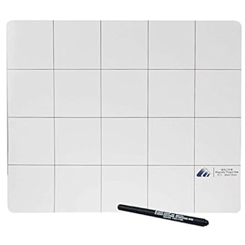 Magnetische Matte / Arbeitsmatte mit Raster Unterlage beschreibbar / mit Marker-Stift / Größe: 30cm x 25cm