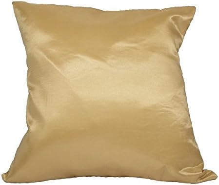 Cozymomo One Pair Gold Throw Pillow Cover Decorative Sofa Couch Cushion Cover Zipper 16 x 16 Inchs (40x40 cm)