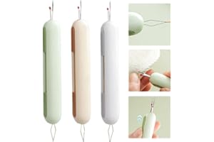 YAWOTA 2 in 1 Needle Threader Seam Ripper, 2025 Upgraded Needle Threader, Retractable Threader, Thread Removal Tool for Hand Sewing, Knitting, Cross Stitch, Embroidery and Thread Removal (3PCS)