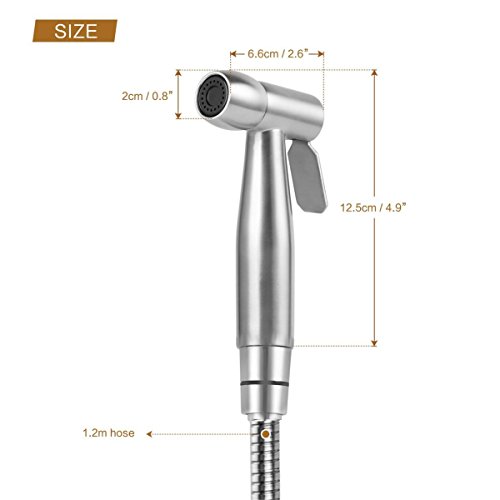 Bathroom Bidet Toilet Sprayer,TFSeven Stainless Steel Handheld Shattaf Bidet Spray Gun Cloth Diaper Sprayer Kit Complete Bidet Set for Personal Hygiene and Potty Toilet Spray, Hand Bidet Sprayer Beday