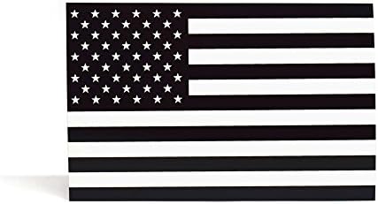 Black and White US Flag Stickers, 2.75" x 4.25", Subdued, Ghosted, Tactical, Military, Jeep, Truck, Toolbox, Vinyl Decals (Left)