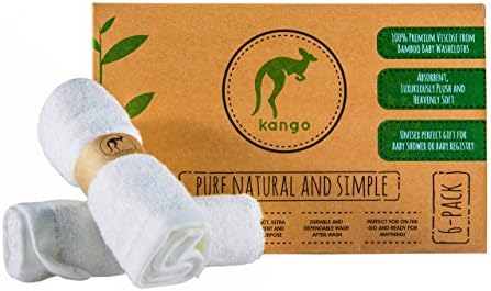 Kango Bamboo Baby Washcloths, Hypoallergenic and Natural Way to Treat Eczema, Psoriasis, Cradle Cap! Soft Baby Washcloths, Decrease Inflammation! Absorbent, Reusable, Eco-friendly Baby Shower Gifts!