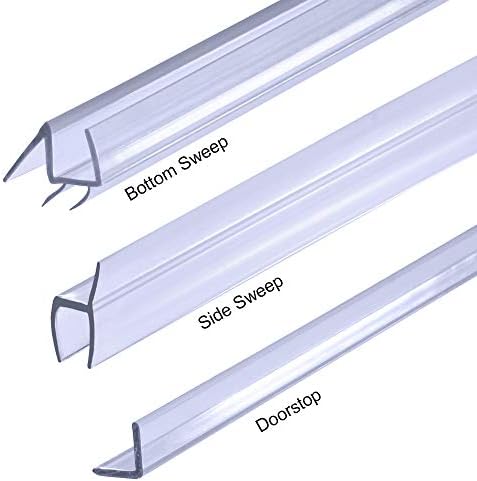 98" Long, Plastic Sweep Kit for 1/4" Thick Glass Single Door