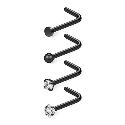 Ruifan 4PCS 18G 316L Surgical Steel 1.5mm 2mm 2.5mm 3mm Clear Round Di Ruifan 4pcs 18g 316l Surgical Steel 2mm Top Flat Amp | Desertcart