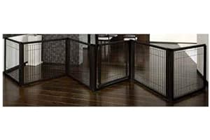 Richell Convertible Elite 6 Panel Pet Gate Black