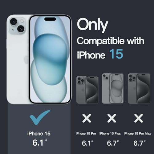 JETech Case for iPhone 15 6.1-Inch, Non-Yellowing Shockproof Phone Bumper Cover, Anti-Scratch Clear Back (Clear)