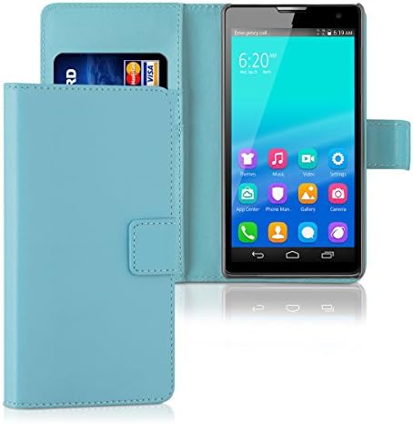 kwmobile Elegant synthetic leather case for the Huawei Honor 3C with magnetic fastener and stand function in light blue