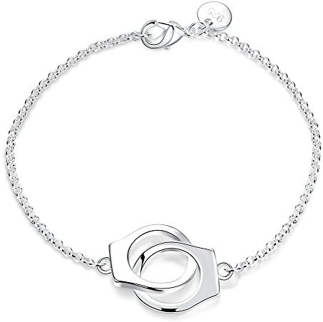 Joshua Home Jewelry Handcuff Chain Bracelet Partners in Crime Best Friends Bracelet