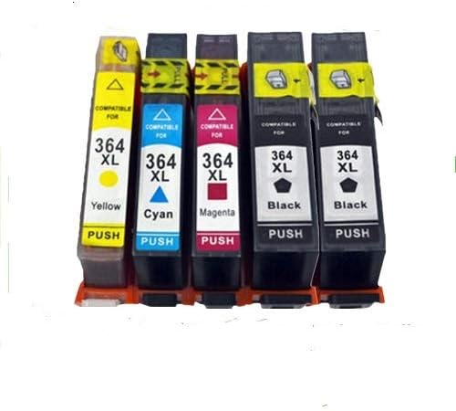 Now Ink Ltd 5 x CHIPPED COMPATIBLE INK CARTRIDGES THAT WORK ON 364XL