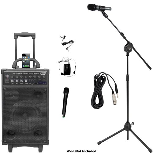 Buy Pyle Mic and Speaker Package PWMA1090UI 800 Watt Dual Channel