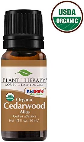 Plant Therapy Cedarwood Atlas Organic Essential Oil | 100% Pure, USDA Certified Organic, Undiluted | 10 mL (1/3 oz)