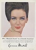 1965 Ad Germaine Monteil Makeup Mod Cosmetics Monochrome Face Blue Eyeshadow - Original Vintage Advertisement
