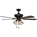 Honeywell Springhill 44-Inch Ceiling Fan with 3 Sunset Shade Lights, Five Reversible Cimarron/Ironwood Blades, Oil-Rubbed Bronze