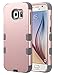 ULAK Galaxy S6 Case,S6 Case, Shock Resistant Hybrid Soft Silicone Hard PC Cover Case for Samsung Galaxy S6, Will NOT Fit S6 Active (Rose Gold/Gray)