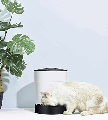 ELS PET 4L Automatic Cat Feeder/Auto Cat Dry Food Dispenser, 2 Power Supply Modes/Voice Recorder/Programmable Timer for 1-8 Meals per Day/Portion Control, Max 15 Portion per Meal, Each About 15g.