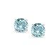 FANTOM 2.00 Carat Total Weight Sterling Silver Simulated Aquamarine Colored Round Cubic Zirconia Stud Earrings- March