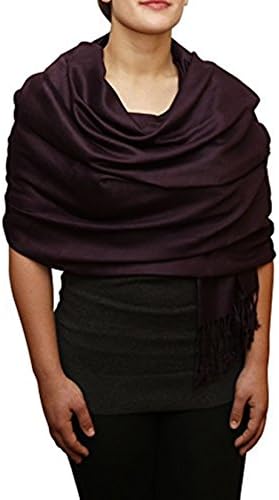 Opulent Luxury Women's Pashmina Cashmere Wrap Scarf Soft Shawl - 80 x 30-Inch - Deep Plum