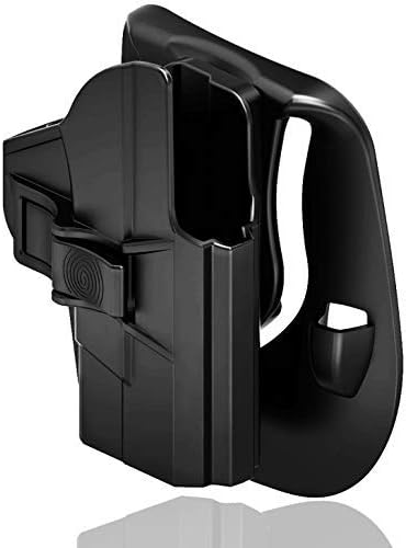 S&W M&P Shield 9mm Holster, Tactical Outside/Inside The Waistband Concealed Carry Belt Holster Fits Smith & Wesson MP Shield 9mm .40 3.1" Barrel, OWB Paddle Holster or IWB Kydex Holster, Right Handed