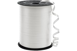 KMER LIFE Premium White Curling Ribbon, 1/5" Wide x 500 Yards Christmas Curling Ribbons for Gift Wrapping, Party Decoration, Balloon String, Ribbons for Florist Flower (1 Roll)
