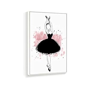 Framed Canvas Home Artwork Decoration Elegant Ballerina Canvas Wall Art for Living Room, Bedroom - 16x24 inches